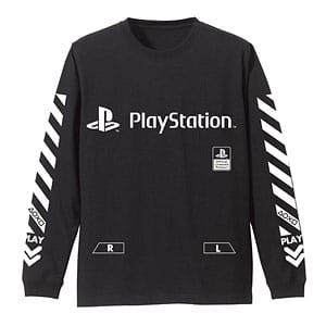 プレイステーション 袖リブロングスリーブTシャツ“PlayStation”/BLACK-L>