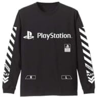 プレイステーション 袖リブロングスリーブTシャツ“PlayStation”/BLACK-XL>