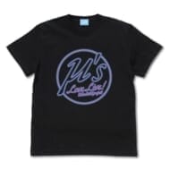 ラブライブ! μ's ネオンサインロゴ Tシャツ/BLACK-L