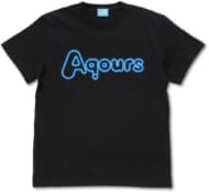 ラブライブ!サンシャイン!! Aqours ネオンサインロゴ Tシャツ/BLACK-XL