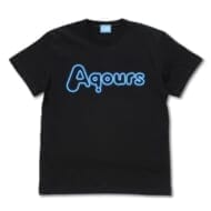 ラブライブ!サンシャイン!! Aqours ネオンサインロゴ Tシャツ/BLACK-S