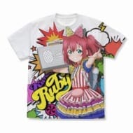 ラブライブ!サンシャイン!! 描き下ろし 黒澤ルビィ フルグラフィックTシャツ ソロコンサートver./WHITE-L>