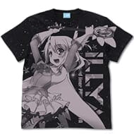 Fate/kaleid liner プリズマ☆イリヤ Tシャツ イリヤスフィール・フォン・アインツベルン オールプリントTシャツ Ver.2.0 ブラック Lサイズ