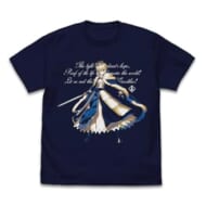 Fate/Grand Order セイバー/アルトリア・ペンドラゴン Tシャツ 宝具発動Ver./NAVY-M>