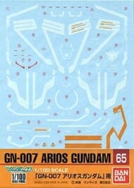 ガンダムデカール No.65 1/100 GN-007 アリオスガンダム用 「機動戦士ガンダム00(ダブルオー)」