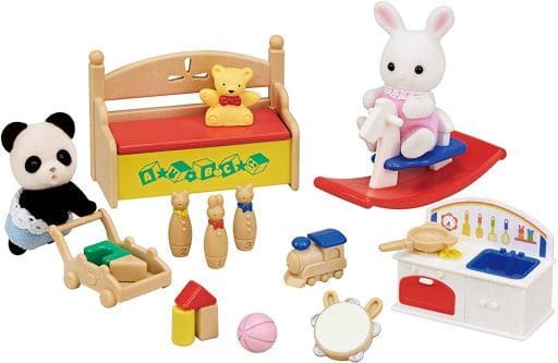シルバニアファミリー おもちゃいっぱいセットーしろウサギ・パンダの赤ちゃんー DF-20