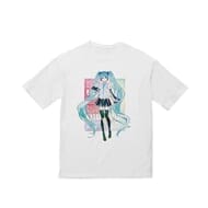 VOCALOID Tシャツ 初音ミク(NT) Ani-Art 第3弾 BIGシルエットTシャツ ホワイト ユニセックス Lサイズ