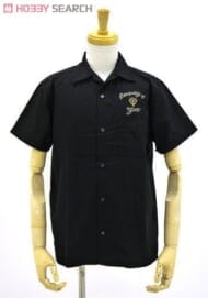 機動戦士ガンダム ジオンマーク刺繍ワークシャツ BLACK XL>