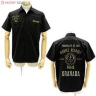 機動戦士ガンダム ジオン突撃機動軍ワッペンベースワークシャツ BLACK XL>