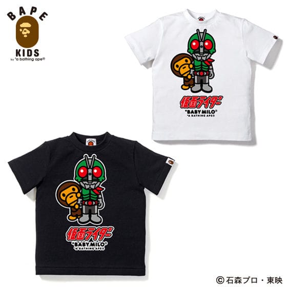 A BATHING APEコラボ 仮面ライダー Tシャツ#2 KIDS>