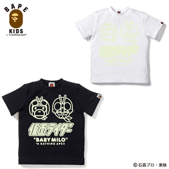 A BATHING APEコラボ 仮面ライダー Tシャツ#7 KIDS>