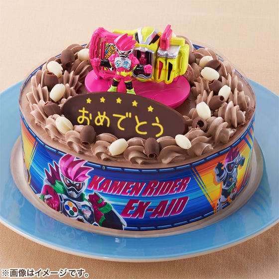 キャラデコお祝いケーキ 仮面ライダーエグゼイド(チョコクリーム)(5号サイズ)