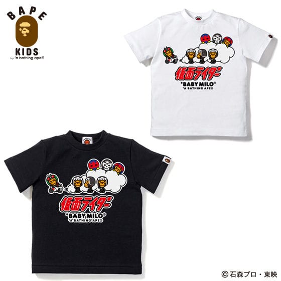 A BATHING APEコラボ 仮面ライダー Tシャツ#5 KIDS>