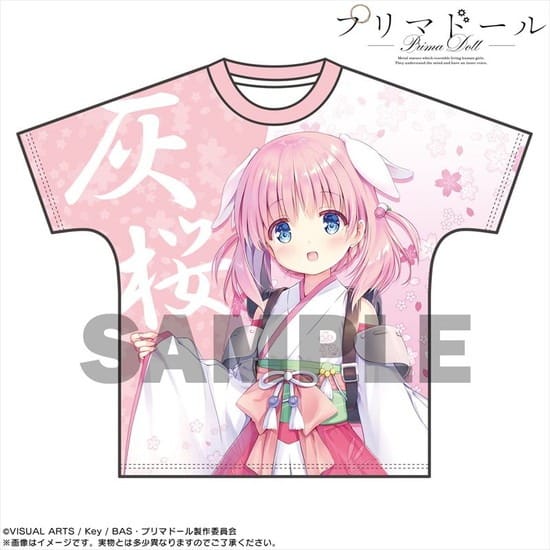 プリマドール フルグラフィックTシャツ 原案Ver. 灰桜 XL>