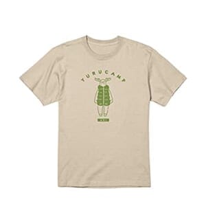 ゆるキャン△ 犬山あおい モチーフ柄 Tシャツ ベージュ レディースSサイズ