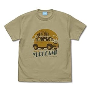 ゆるキャン△ ゆるキャン△カー Tシャツ 鳥羽先生&千明&あおい Ver2.0/SAND KHAKIーXL